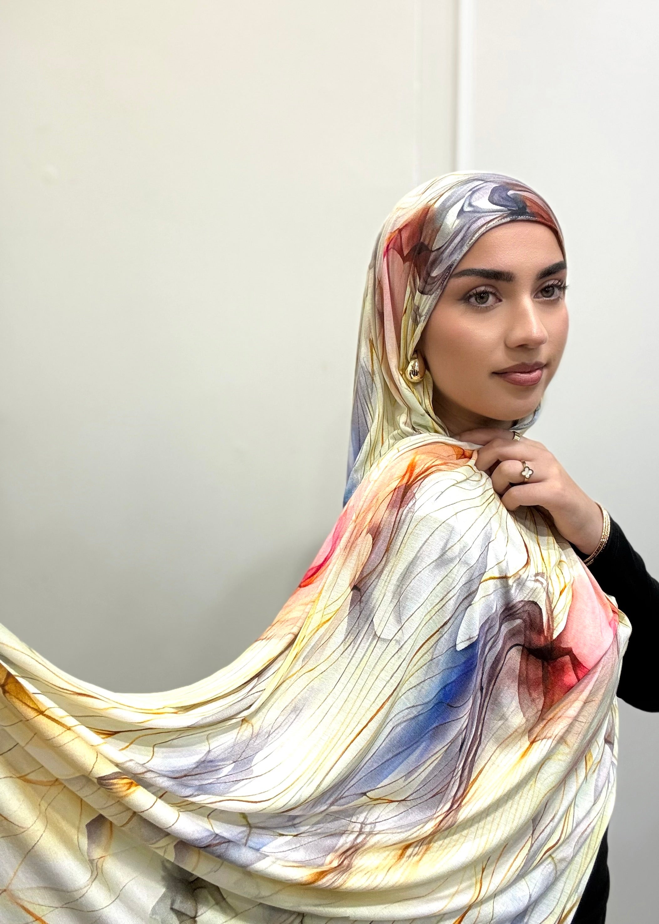 YELLOW BLOOM JERSEY HIJAB