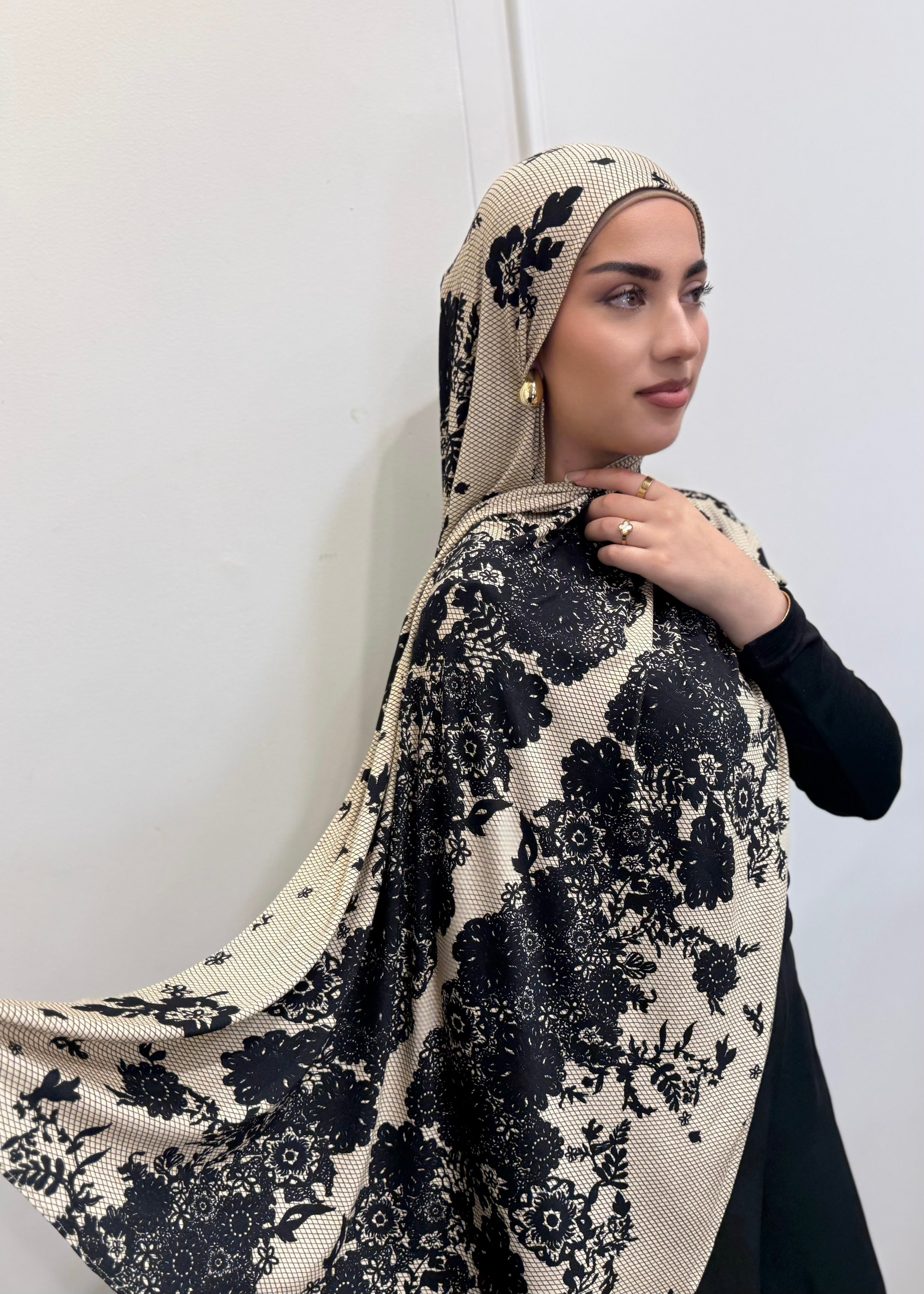 LACE PRINT JERSEY HIJAB
