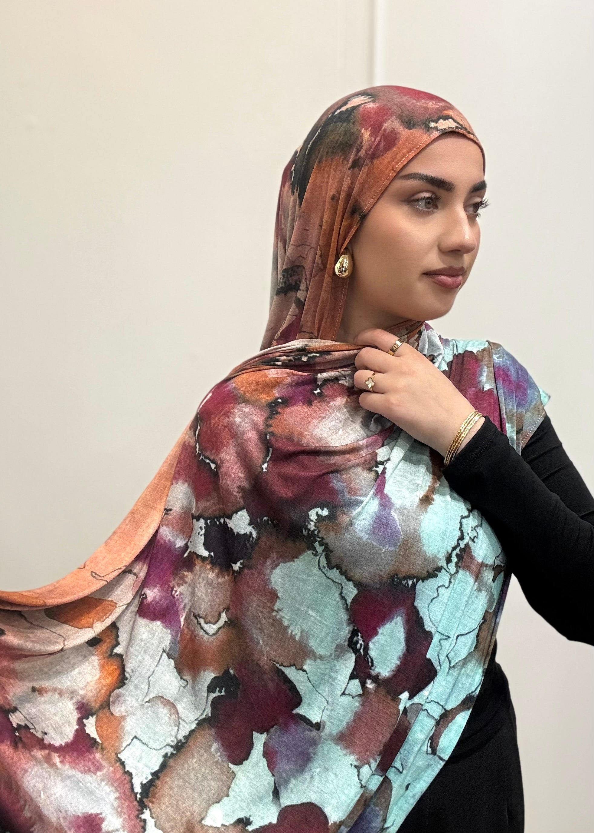 WATERCOLOUR PRINT JERSEY HIJAB