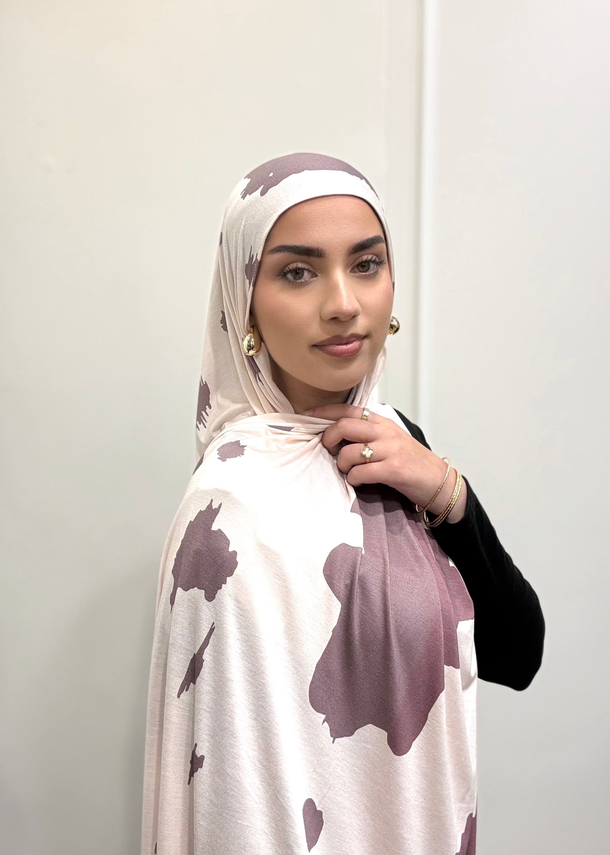 COW PRINT JERSEY HIJAB