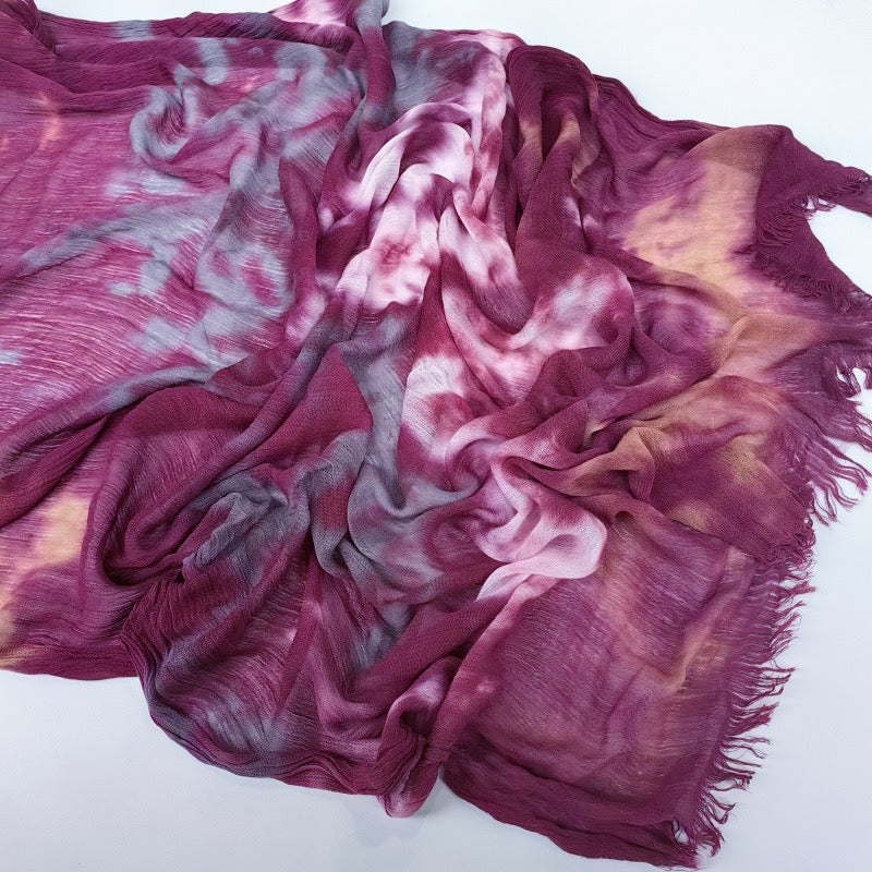 PLUM CHERRY TIE DYE RAYON