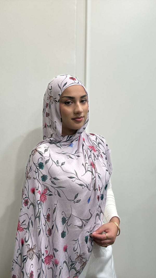 FLORAL PRINT MODAL HIJAB