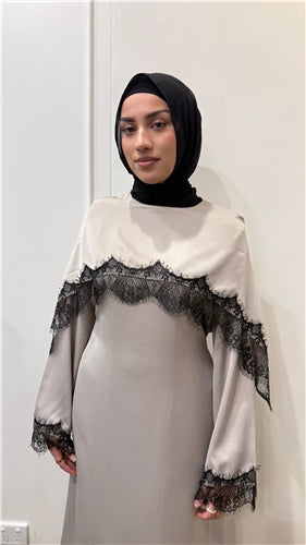 JAYNA LACE DRAPE DRESS