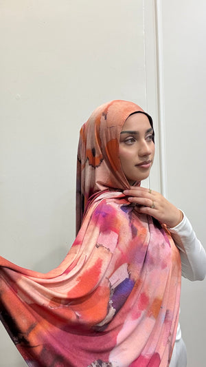 WATERCOLOUR PRINT JERSEY HIJAB