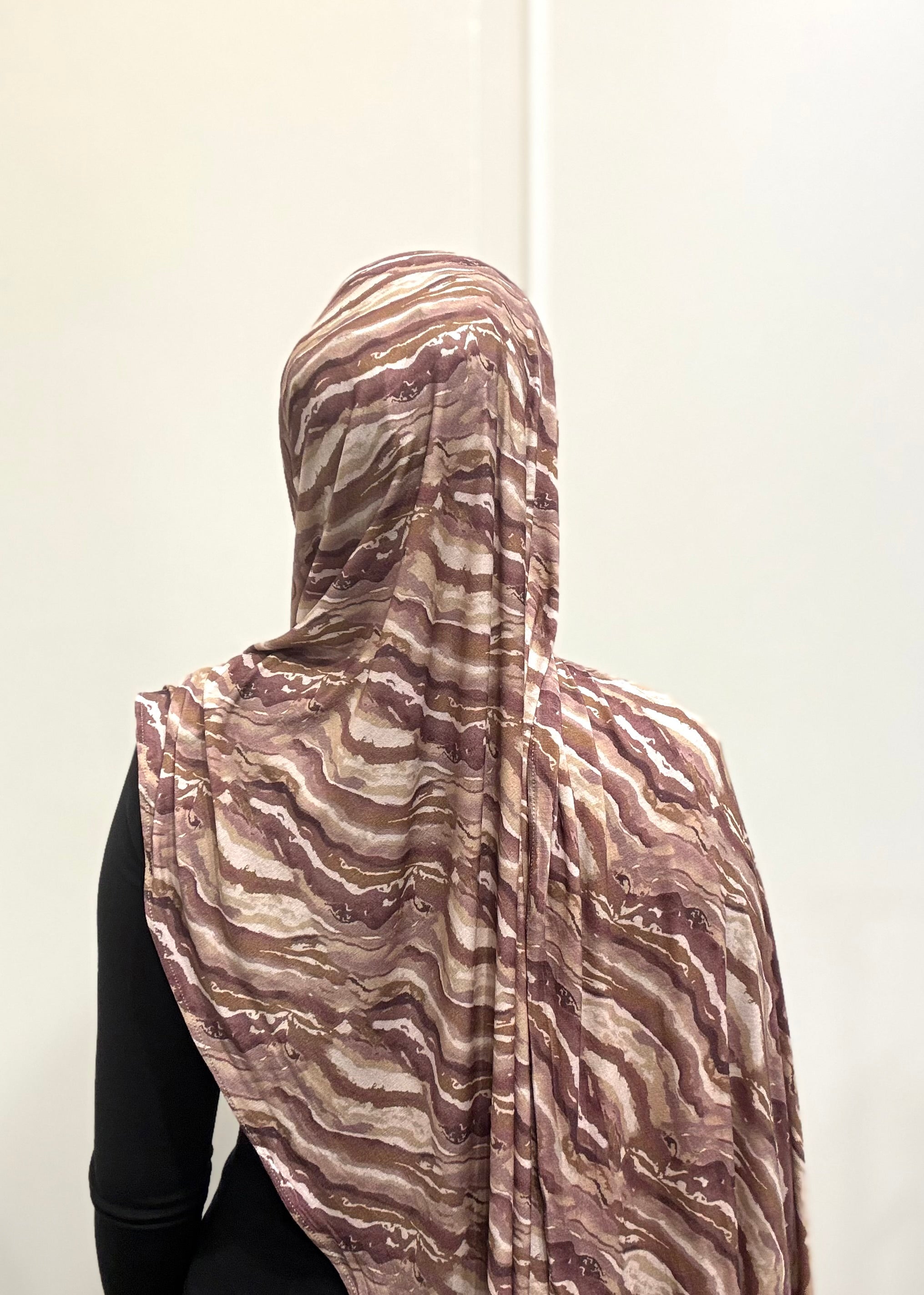 MOCHA STRIPE JERSEY HIJAB