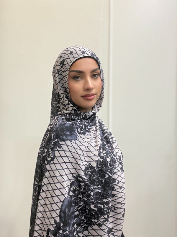 GREY LACE PRINT MODAL