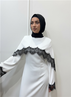 JAYNA LACE DRAPE DRESS
