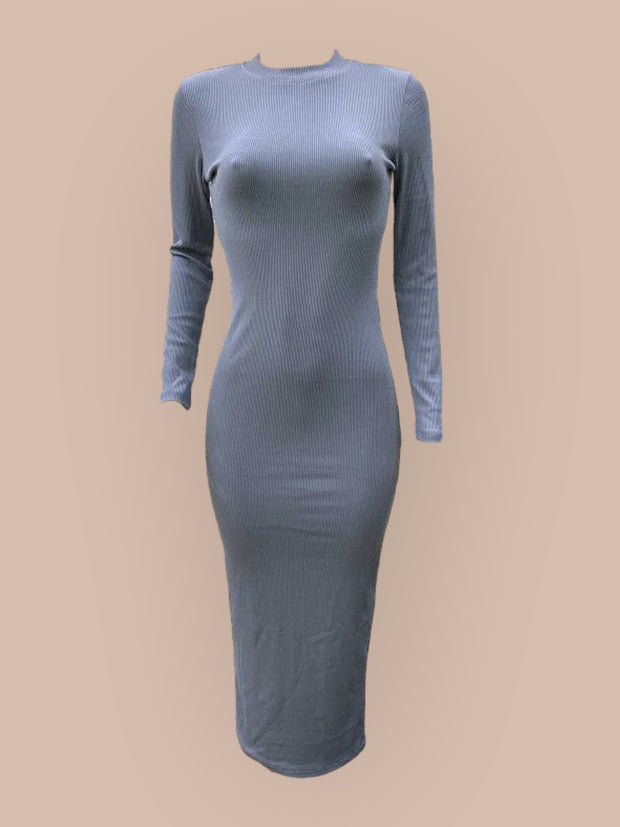 RIBBED BODYCON DRESS