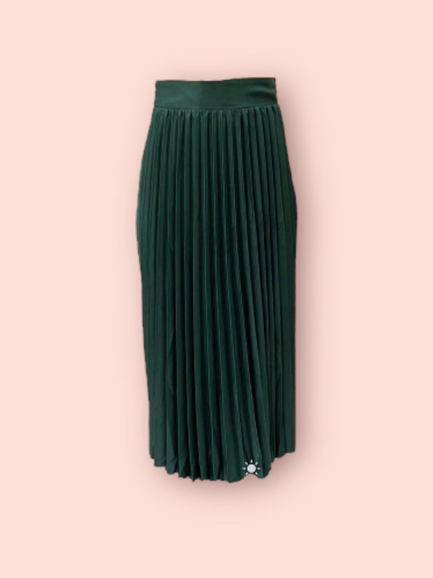 PLEATED SILK SKIRT