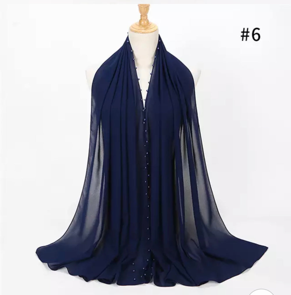 Pearl Chiffon - Navy Blue