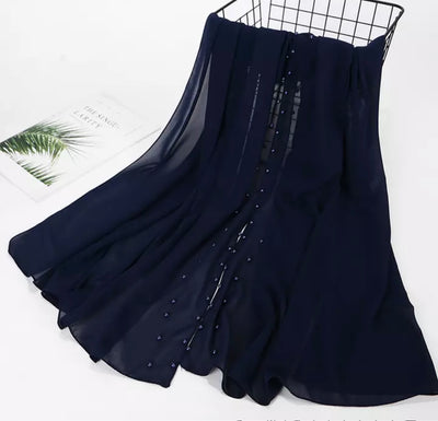 Pearl Chiffon - Navy Blue