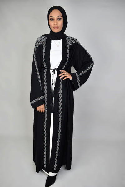 Classic Black Open Abaya
