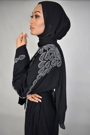 Classic Black Open Abaya