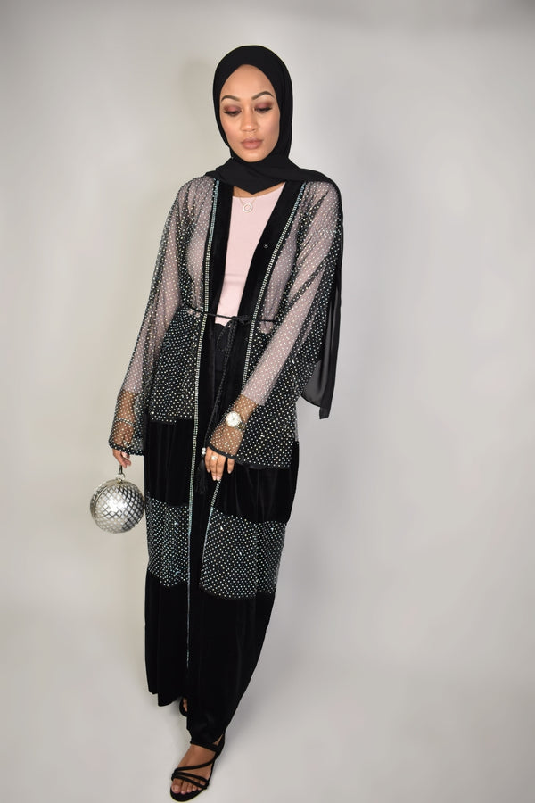 Nina Velvet Lace Abaya