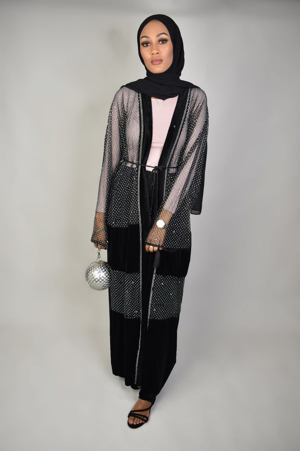 Nina Velvet Lace Abaya