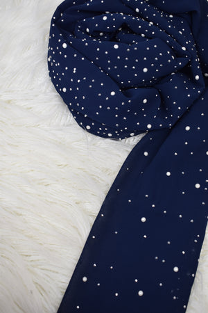 Pearl Chiffon - Navy Blue