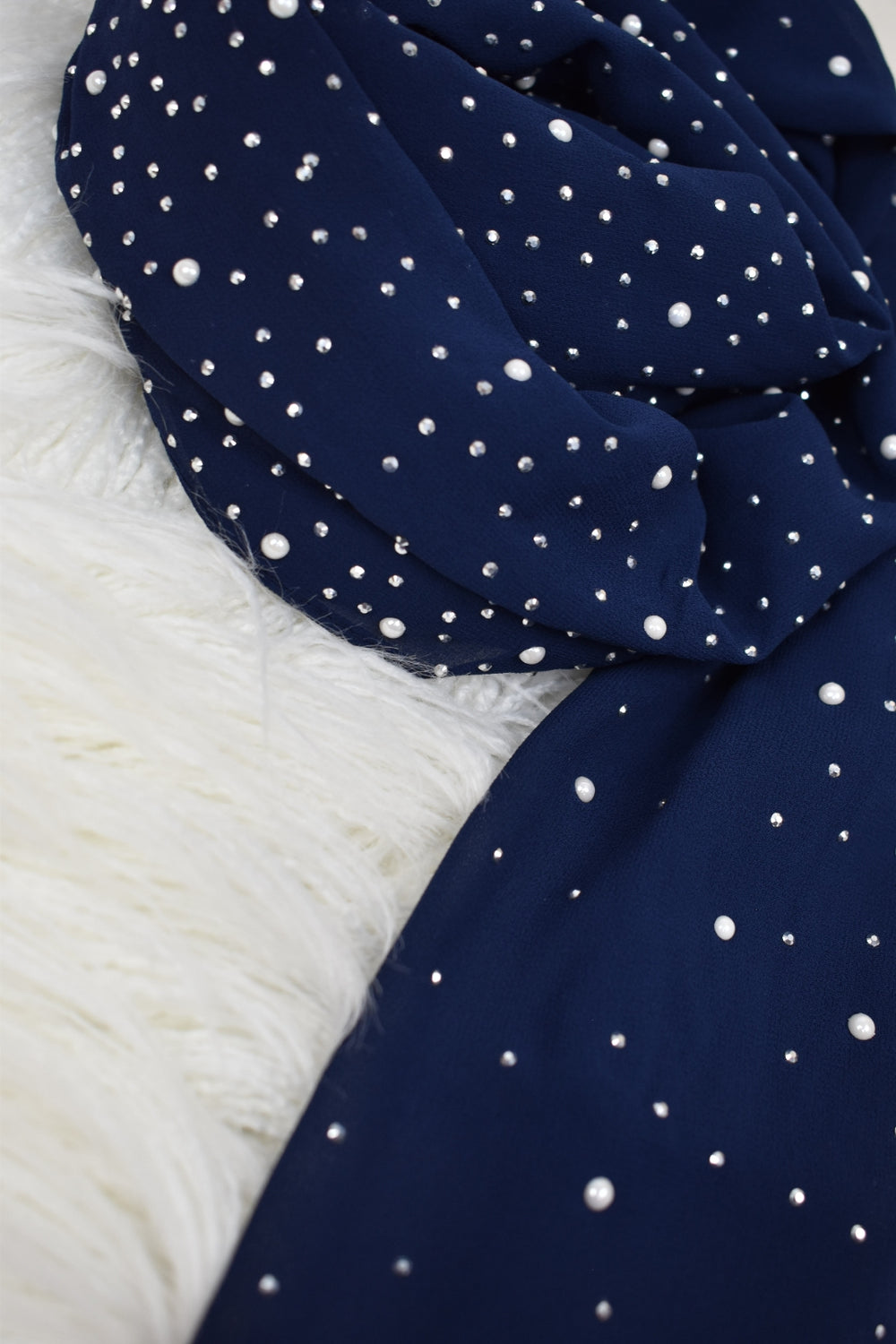 Pearl Chiffon - Navy Blue