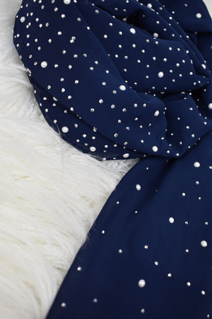 Pearl Chiffon - Navy Blue