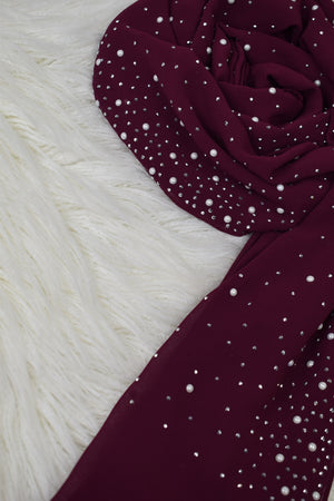 Pearl Chiffon - Burgundy