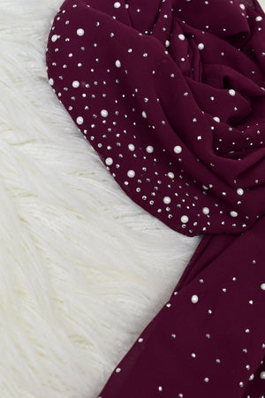 Pearl Chiffon - Burgundy