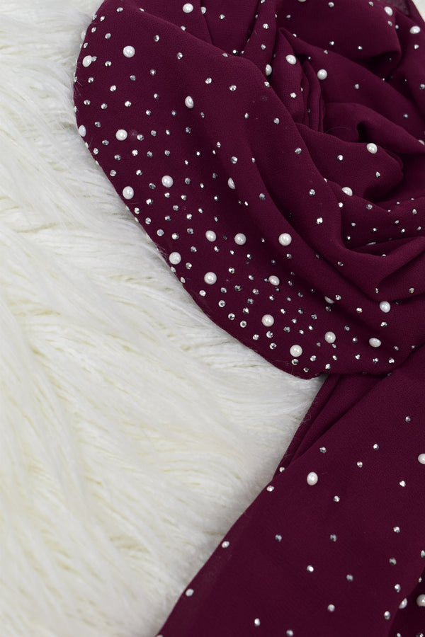 Pearl Chiffon - Burgundy