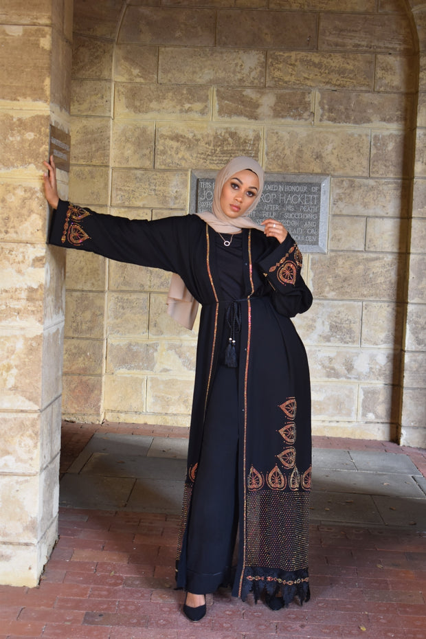 AMIRAH Lace Open Abaya