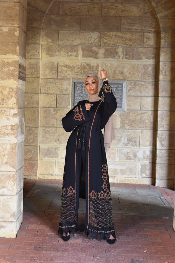 AMIRAH Lace Open Abaya