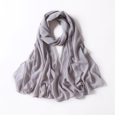 LIGHT GREY CHIFFON SHAWL