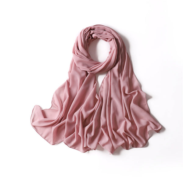 CREPE PINK CHIFFON SHAWL