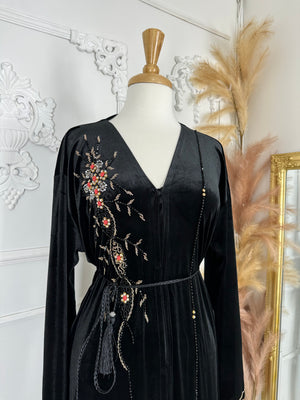 Dhina Velvet Open Abaya