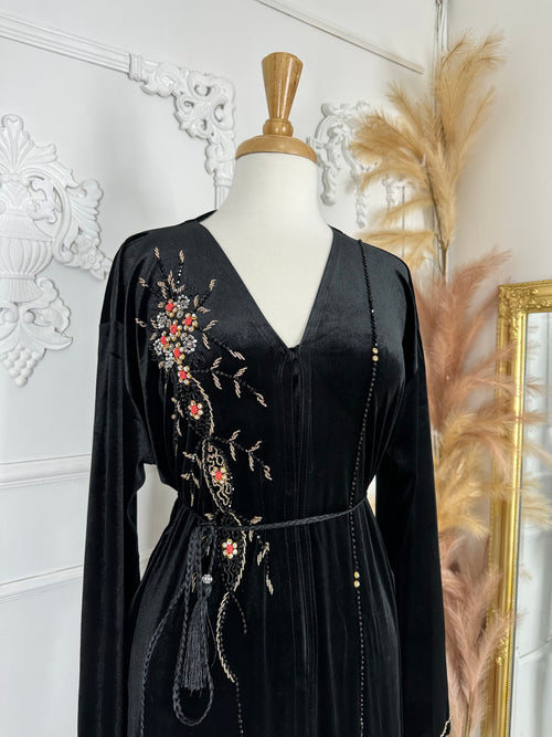 Dhina Velvet Open Abaya