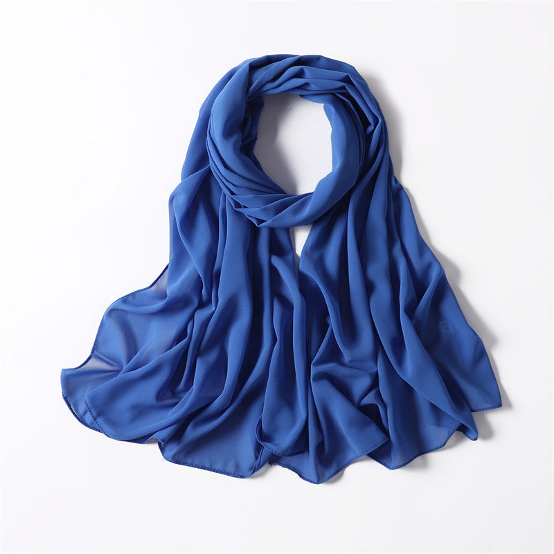 COBALT BLUE CHIFFON SHAWL
