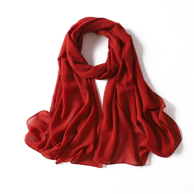 CHERRY RED CHIFFON SHAWL