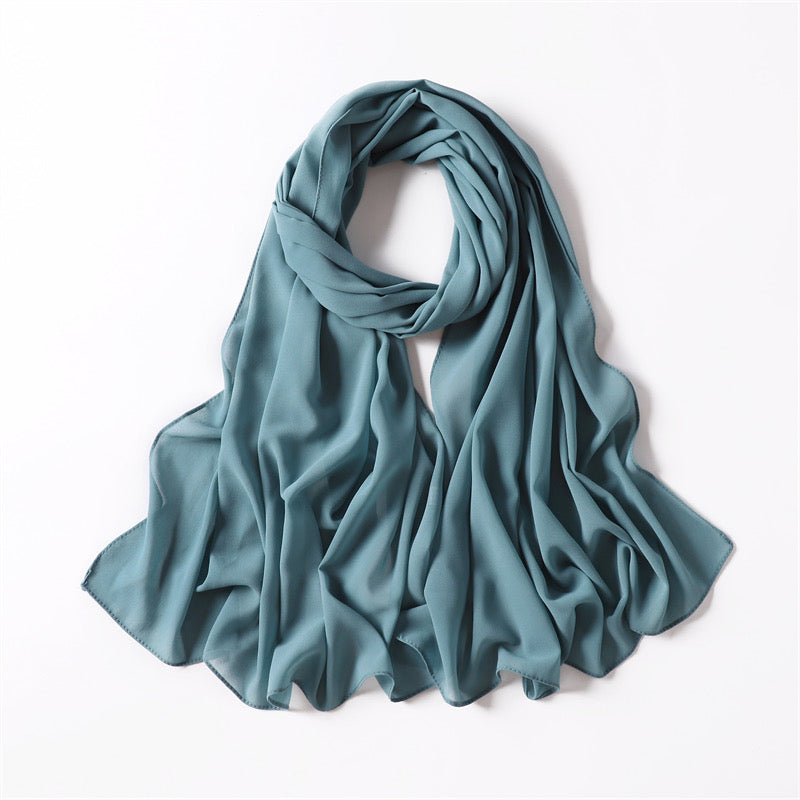 TEAL CHIFFON SHAWL