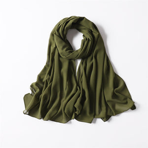 OLIVE CHIFFON SHAWL