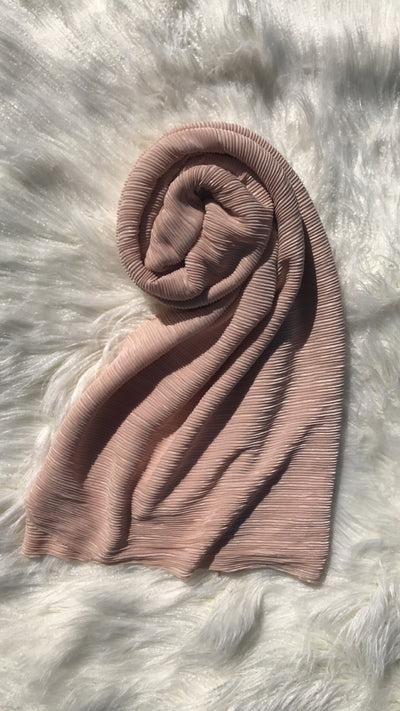 Pleated Shawl - Nude