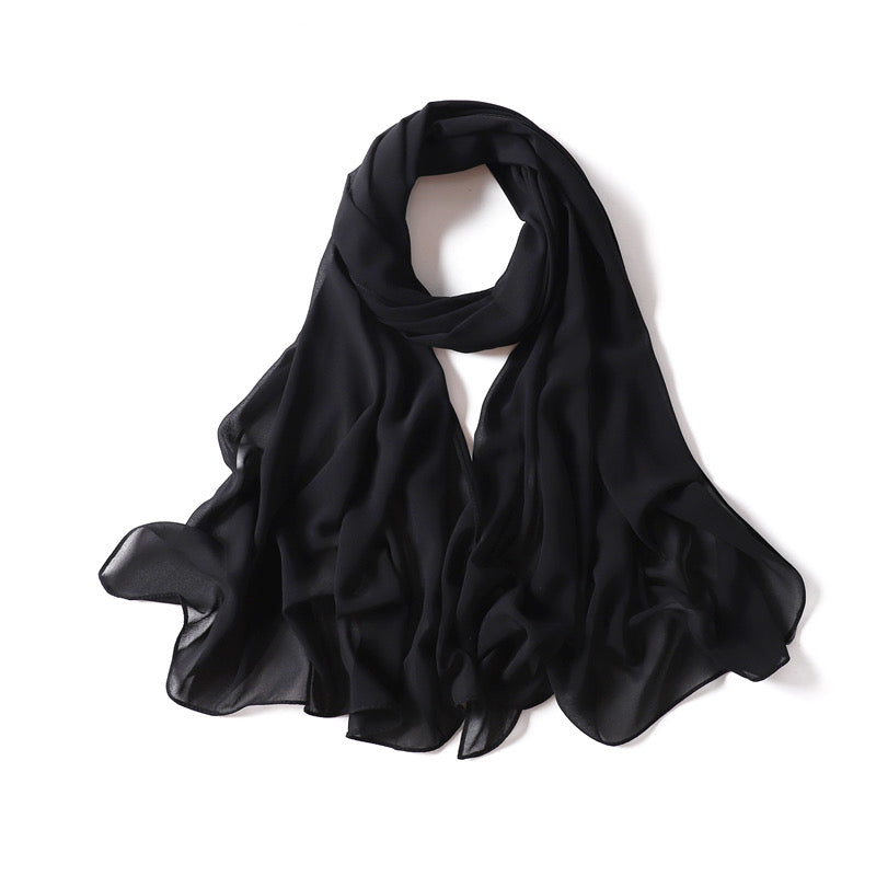 BLACK CHIFFON SHAWL