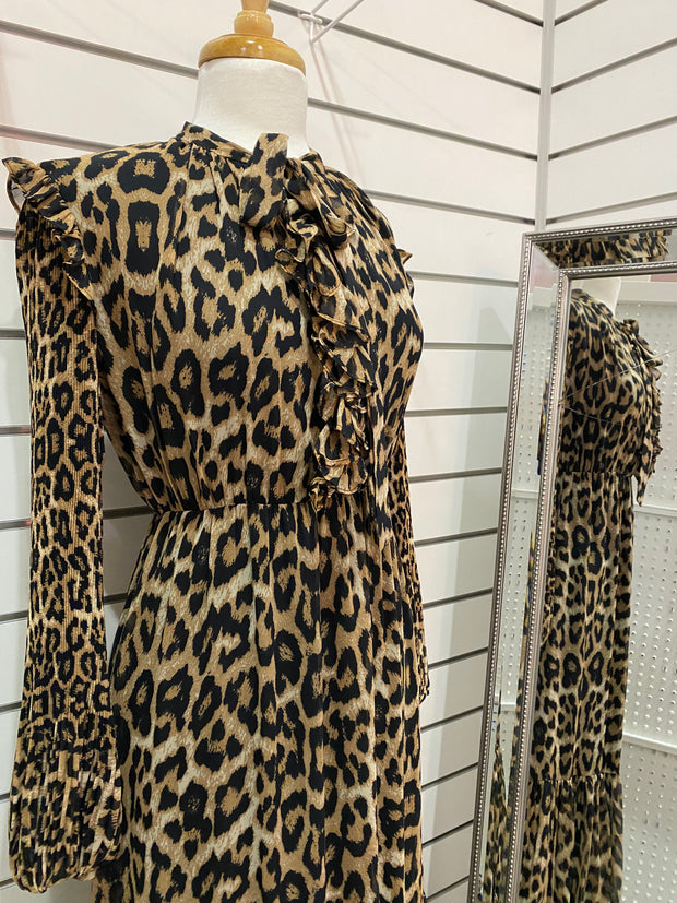 Chiffon leopard dress
