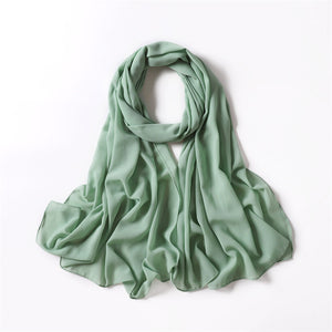 RUSSIAN GREEN CHIFFON SHAWL
