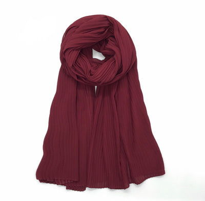 Pleated Chiffon - Burgundy