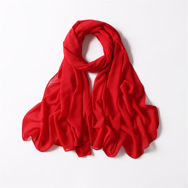 LIGHT RED CHIFFON SHAWL