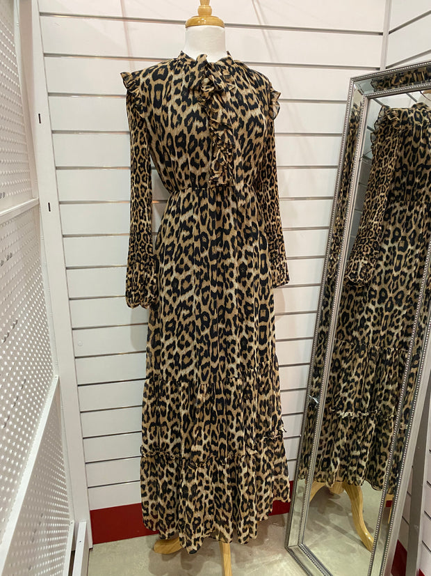 Chiffon leopard dress