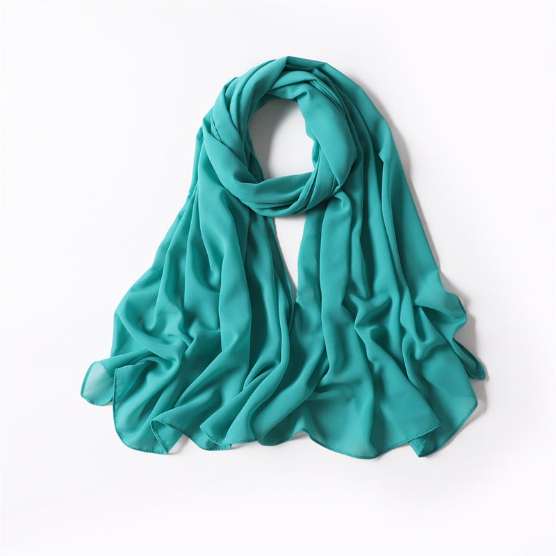 TURQUOISE CHIFFON SHAWL