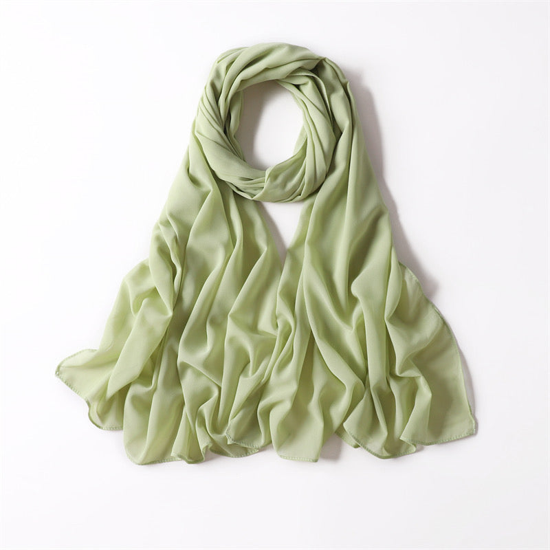 TEA GREEN CHIFFON SHAWL