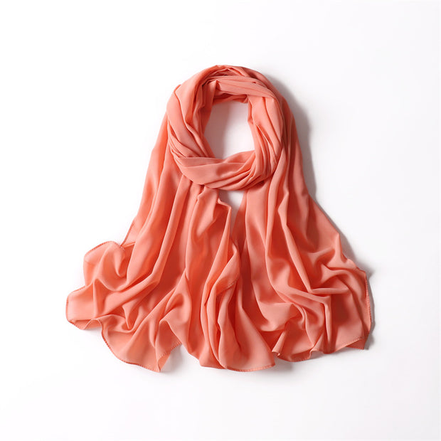 LIGHT CORAL CHIFFON SHAWL