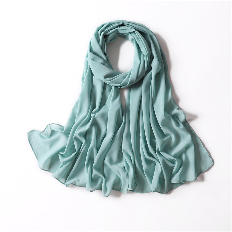 PALE TURQUOISE CHIFFON SHAWL