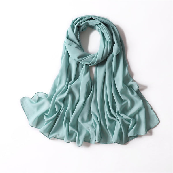 PALE TURQUOISE CHIFFON SHAWL