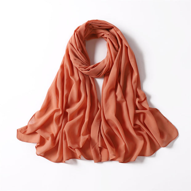 MID CORAL CHIFFON SHAWL