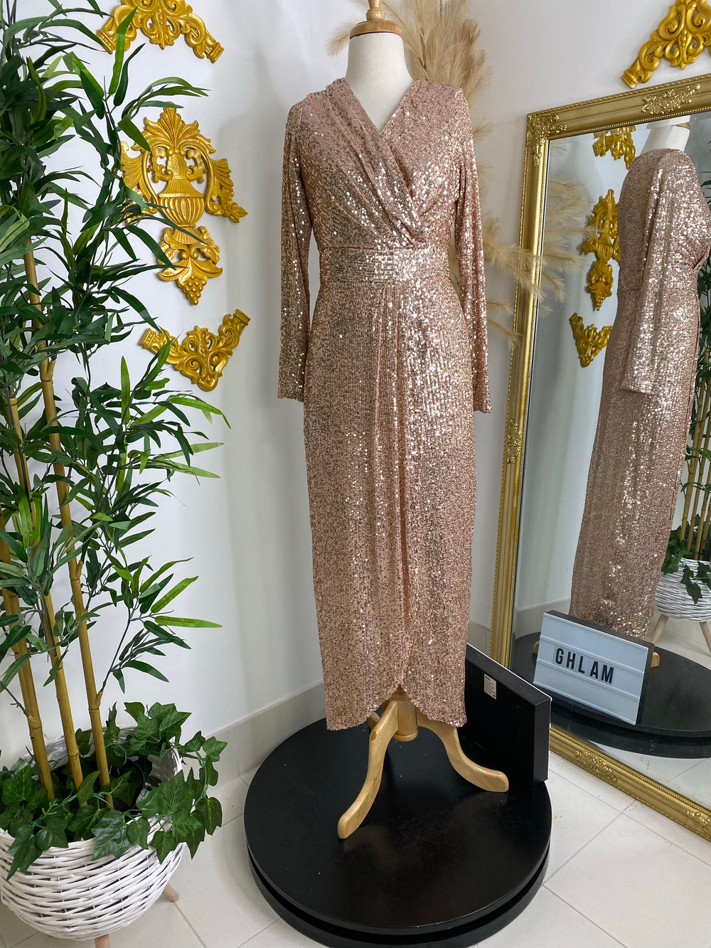 AFNAN SEQUINNED DRESS