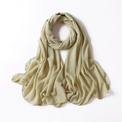 LIGHT ARTICHOKE GREEN CHIFFON SHAWL